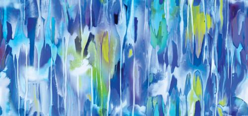 Moda Gradients Euphoria Dripping Paint - Sky