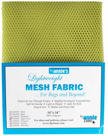 ByAnnie’s Lightweight Mesh Fabric, 18" X 54", Apple Green