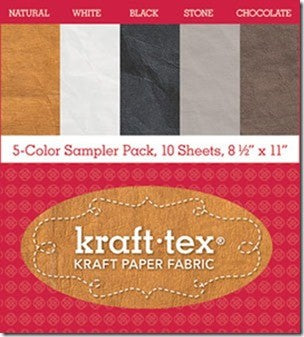 KRAFT-TEX 5-COLOR SAMPLER PACK (Kraft Paper Fabric - Tough, Touchable New Paper), 10 Sheets, 8.5" x 11"