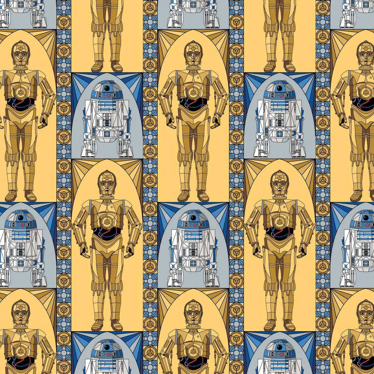 Star Wars Stained Glass - Droids - Multi 1 meter