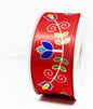Printed Single Face Satin Ribbon 38mm - Red
