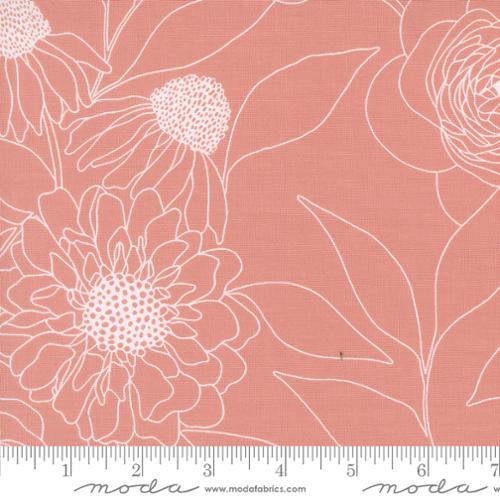 Moda Botany Etched Floral - Camellia
