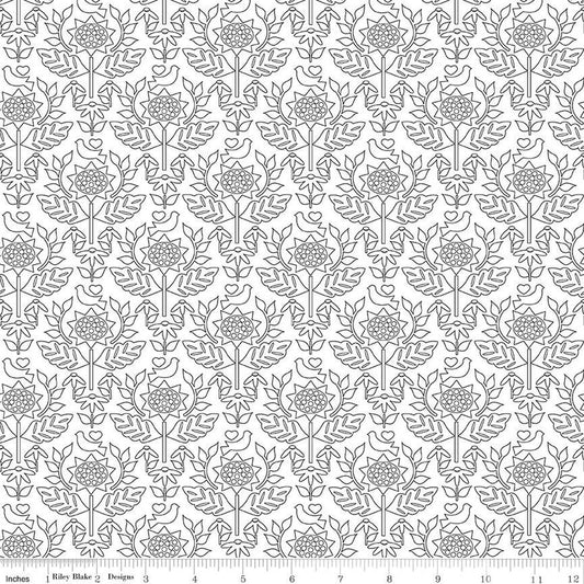 RB - Flour & Flower Wallpaper White