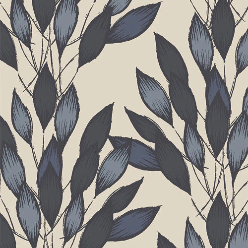 AGF Haven Brushed Leaves Gris Canvas