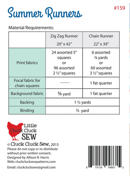 Paper Quilt Pattern - Summer Runners