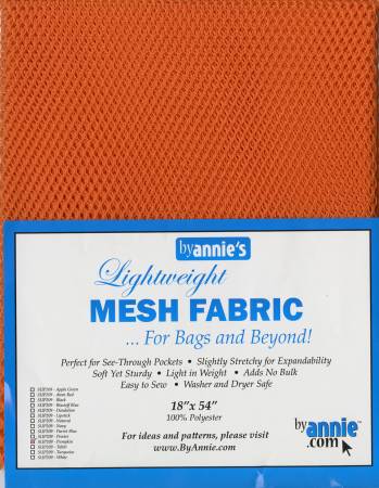 ByAnnie’s Lightweight Mesh Fabric, 18" X 54", Pumpkin