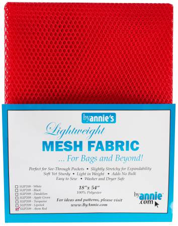 ByAnnie’s Lightweight Mesh Fabric, 18" X 54", Atom Red