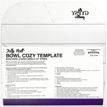 Jelly Roll Bowl Cozy Template