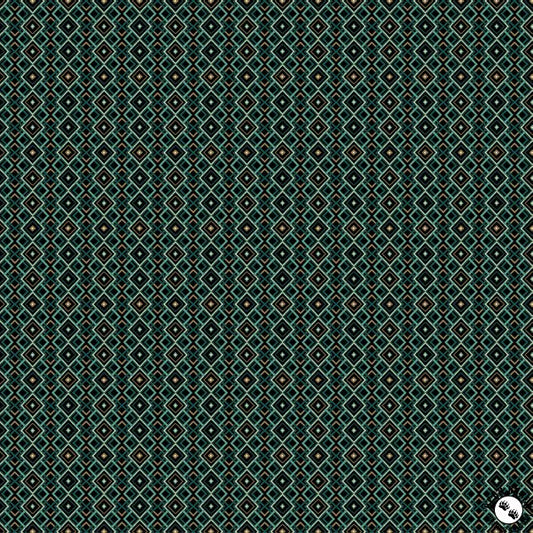 Benartex Into the Wild Diamond Geo Stripe - Teal