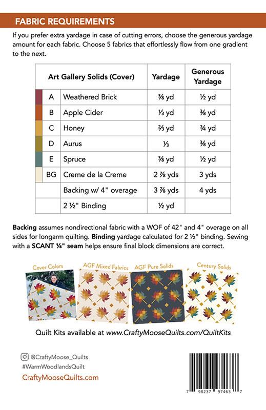 Paper Quilt Pattern - Warm Woodlands