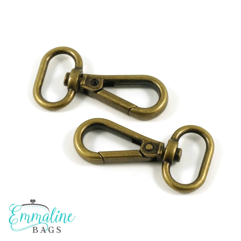 Emmaline Swivel Snap Hooks: Flat Hook Profile (2 Pack)