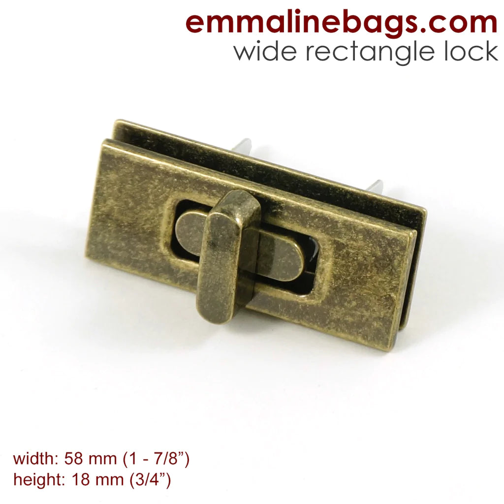 Emmaline Wide Rectangular Bag Lock