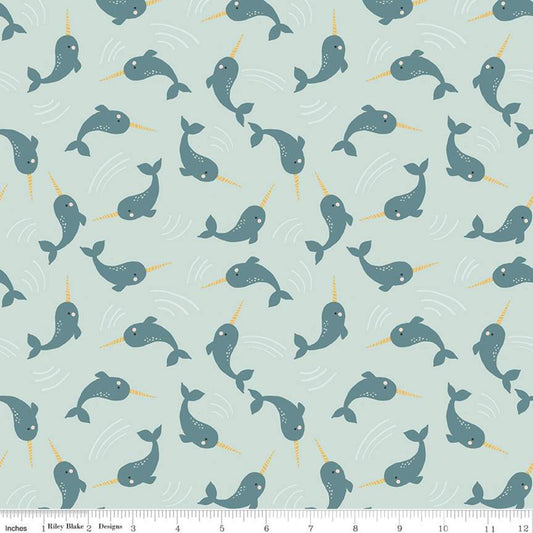 RB - Nice Ice Baby Narwhals Mint 1 meter cuts