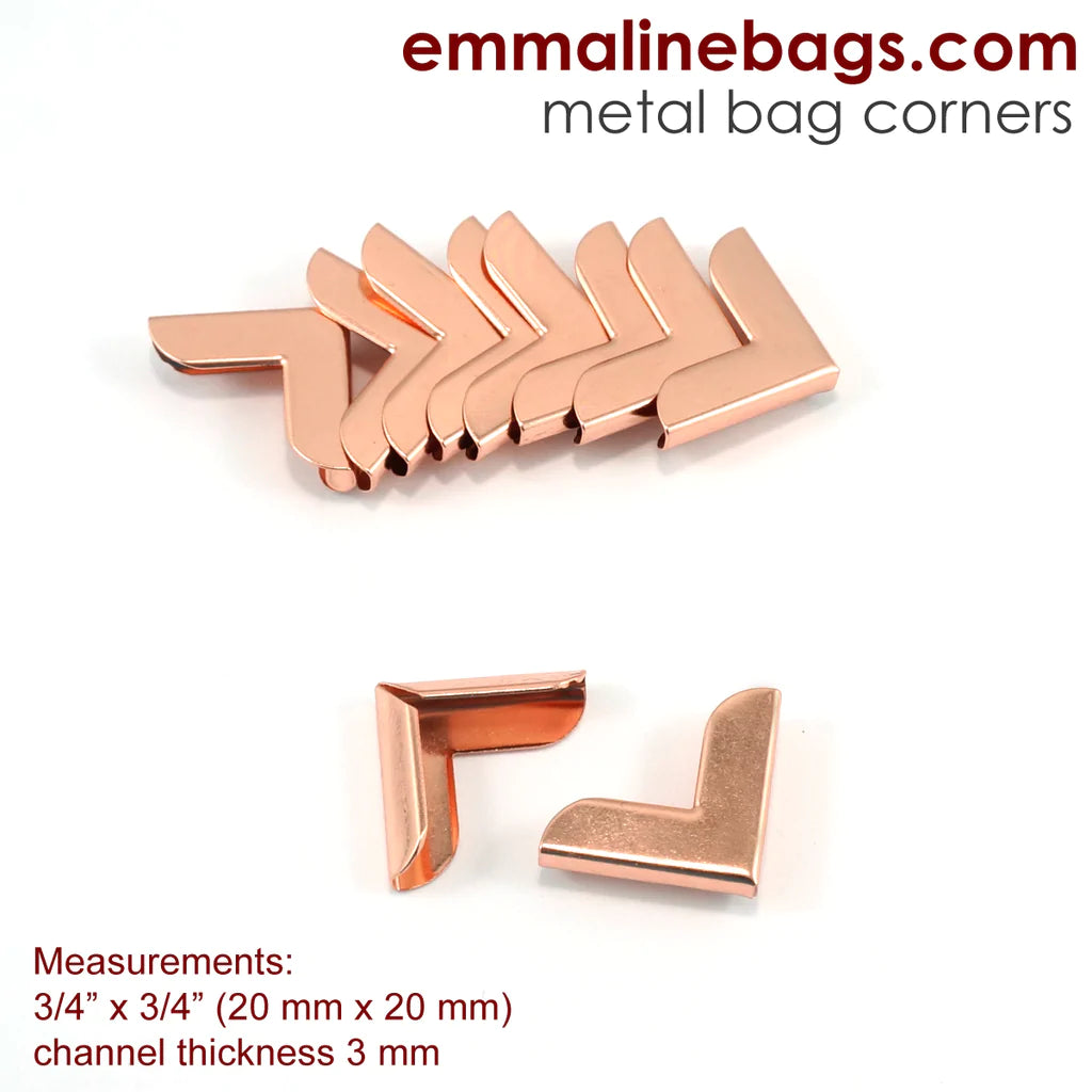 Metal Corners for Purses 3/4" x 3/4" (10 Pack)