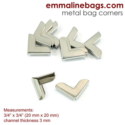 Metal Corners for Purses 3/4" x 3/4" (10 Pack)