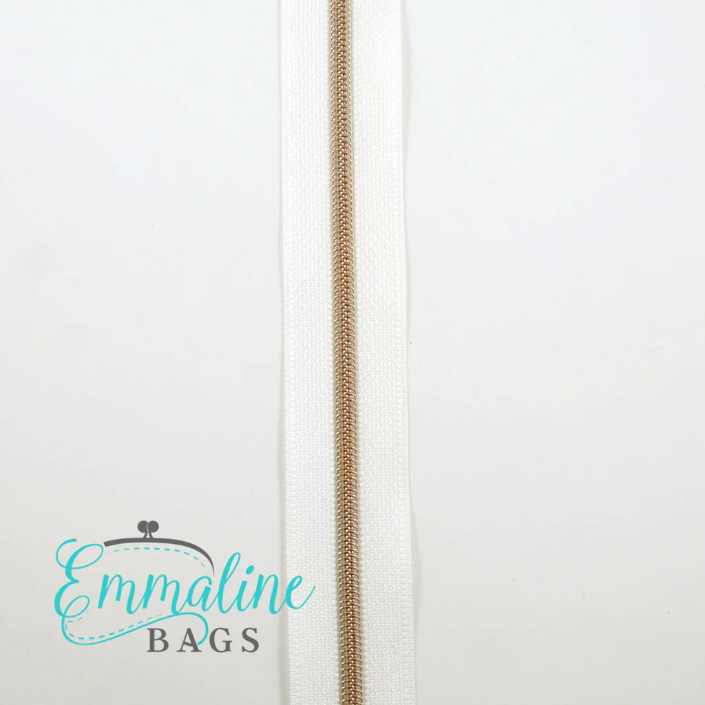 Emmaline Zippers-by-the-Yard - *SIZE#3* White (DOES NOT INCLUDE SLIDERS/PULLS)