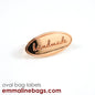 Metal Bag Label: Oval with "handmade"