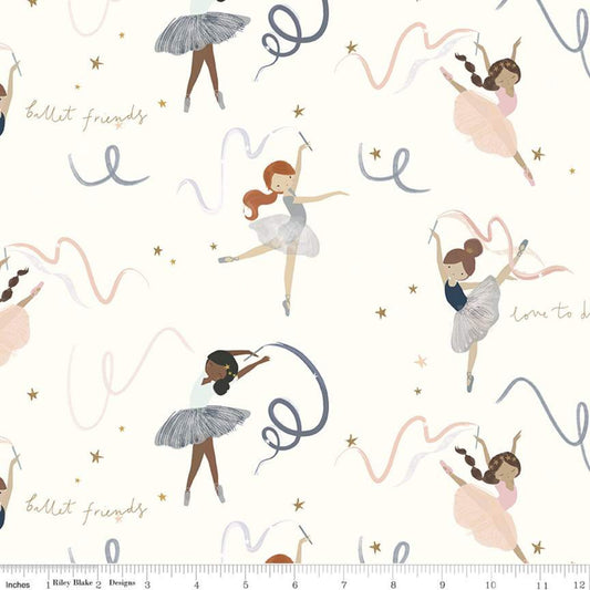 RB - Spin & Twirl Main Cream Sparkle 1 meter cut