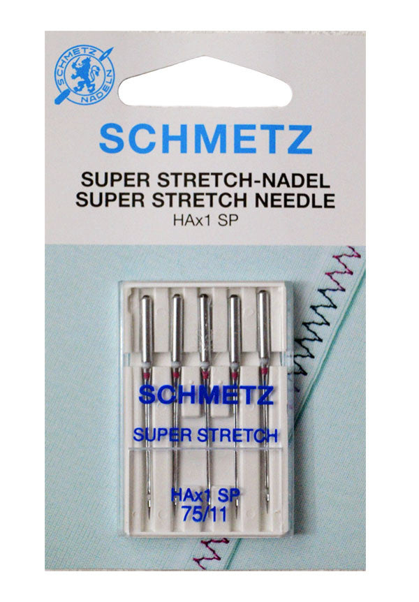 HAx1 SP-75 Schmetz Super Stretch Needles, 5 Count, Size 75/11