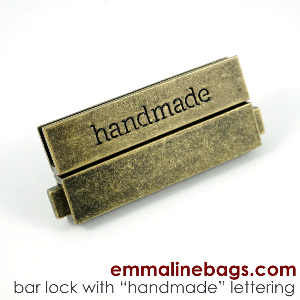 Large Bar Lock with "handmade" Lettering