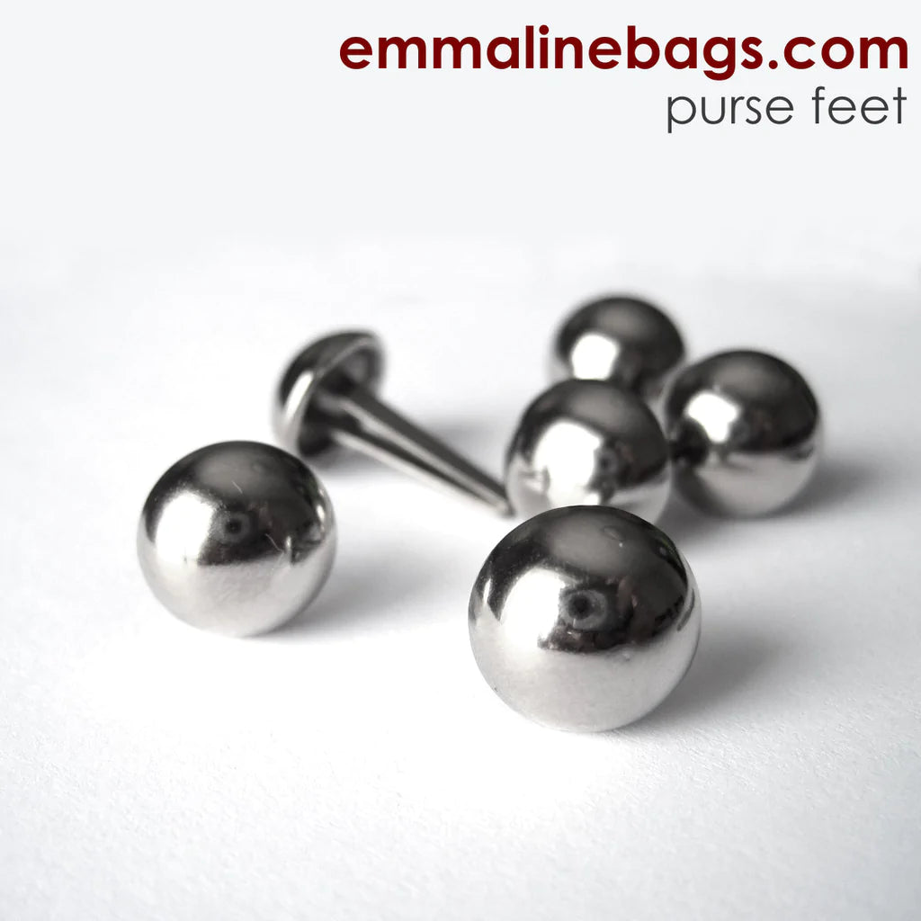 Domed Purse Feet: 1/2" (12 mm) (6 Pack)