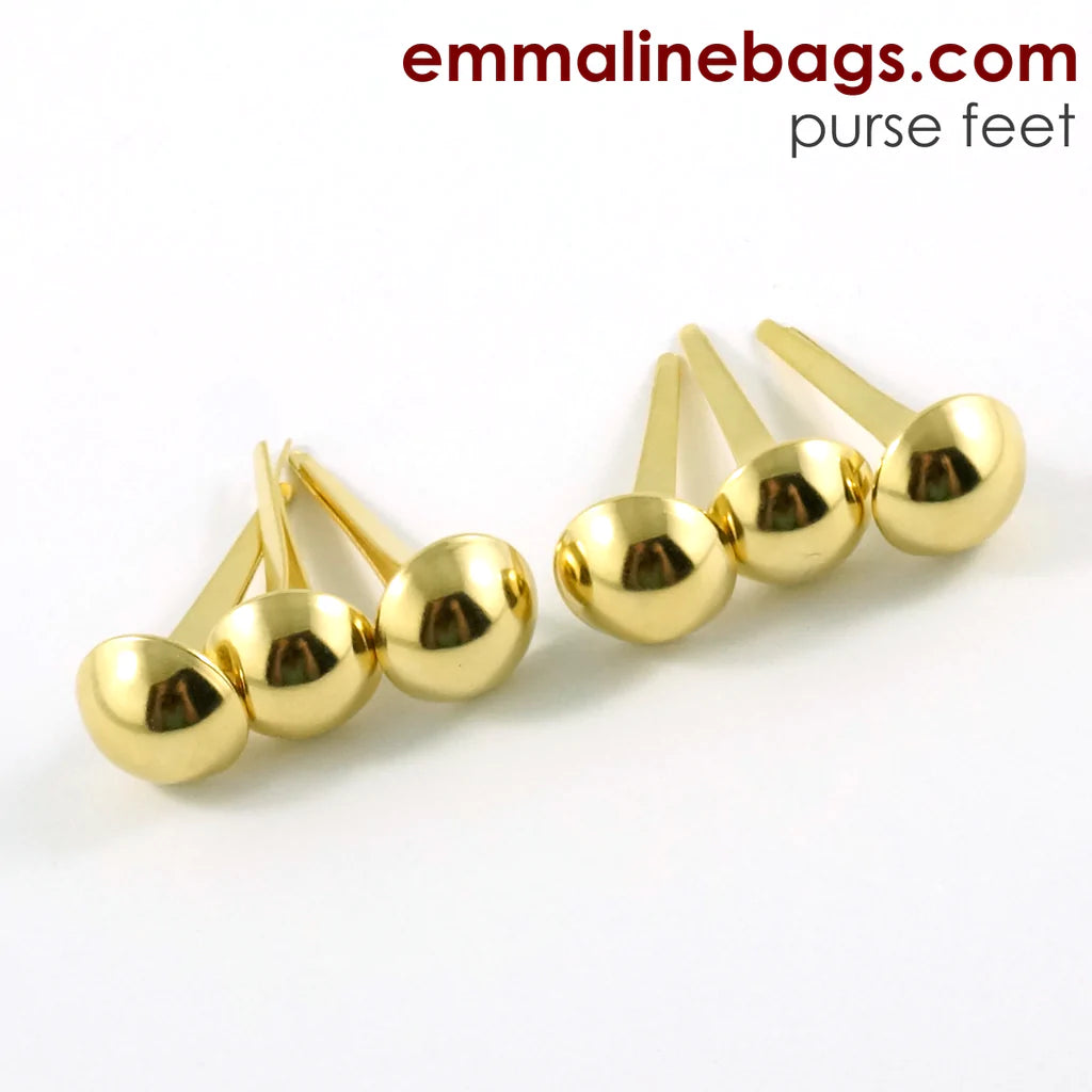 Domed Purse Feet: 1/2" (12 mm) (6 Pack)