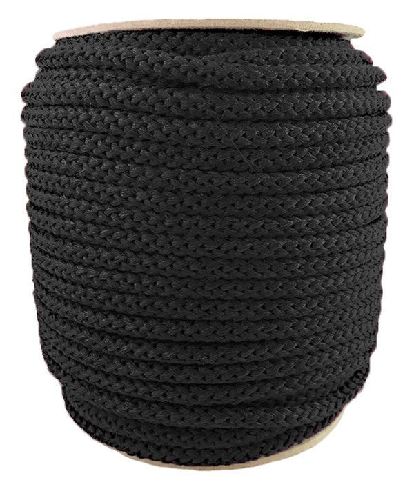 Cord Polypropylene, 6mm - Black - Full Roll - Black Rabbit Fabric Inc.