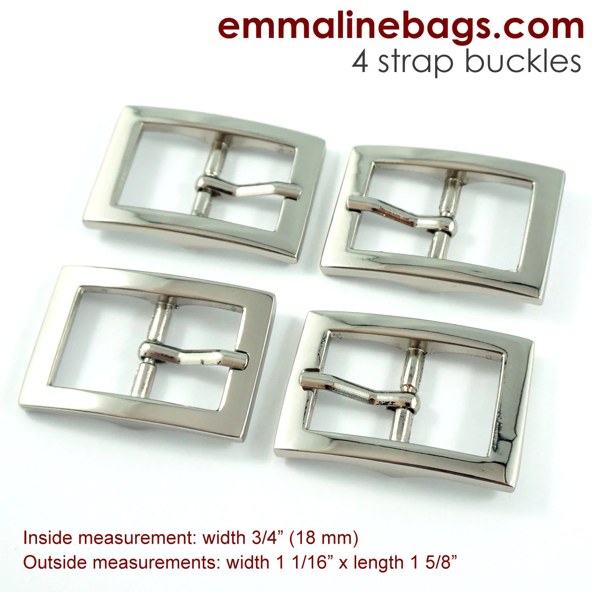 Double Ended Pin Buckles: (4 Pack)