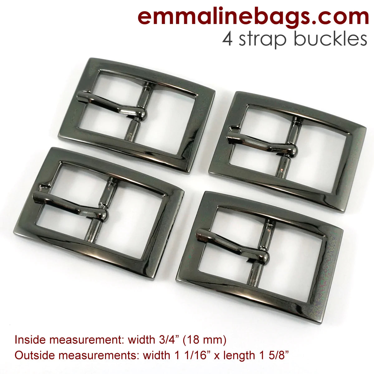 Double Ended Pin Buckles: (4 Pack)