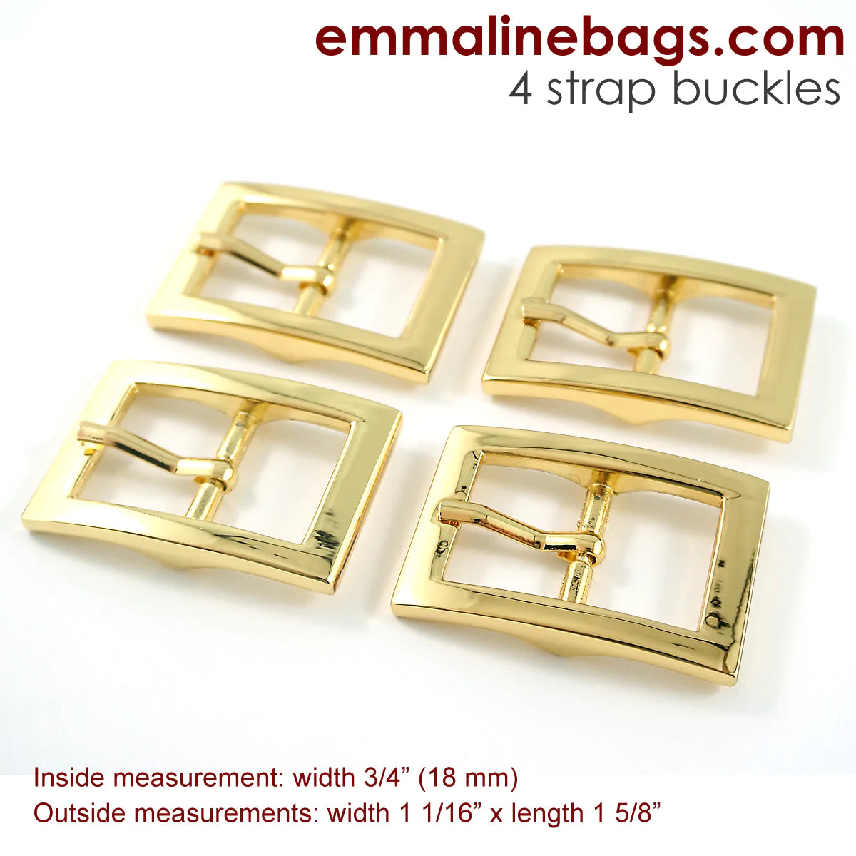 Double Ended Pin Buckles: (4 Pack)